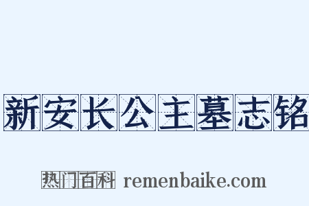 新安长公主墓志铭是什么意思的图片